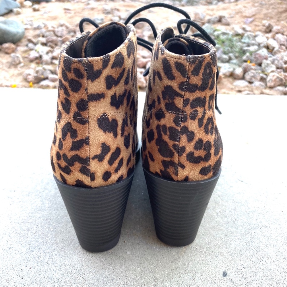 Brand New Leopard Ankle Boots Booties Wedge Heels - Picture 3 of 7
